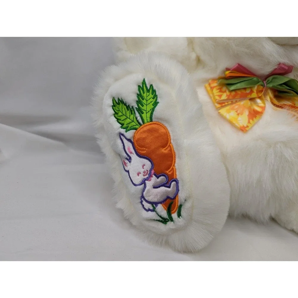 Tb Trading Co Hopster Rabbit Plush‎ Bunny White Orange Flowers 23 Inch Stuffed